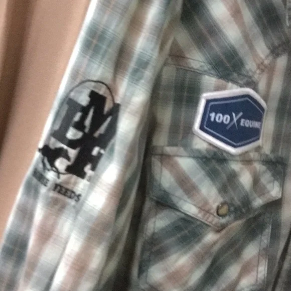 Men’s cinch plaid rodeo cutting horse shirt western cowboy ranch riding - Picture 2 of 7